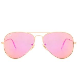 Pink and Gold Ray Ban Aviator Sunglasses